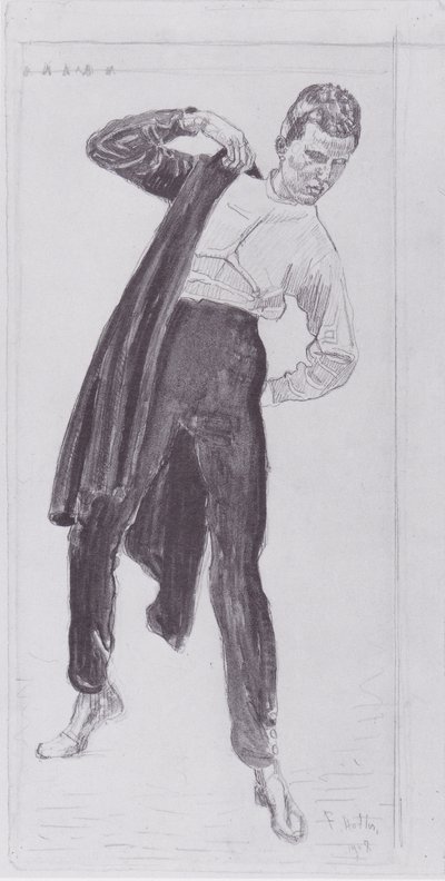 Student Putting on His Tunic by Ferdinand Hodler